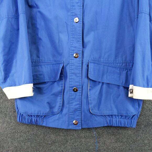 Vintage PA Originals Mens Hooded Jacket Coat Size M Blue White Snaps Front - Picture 7 of 13